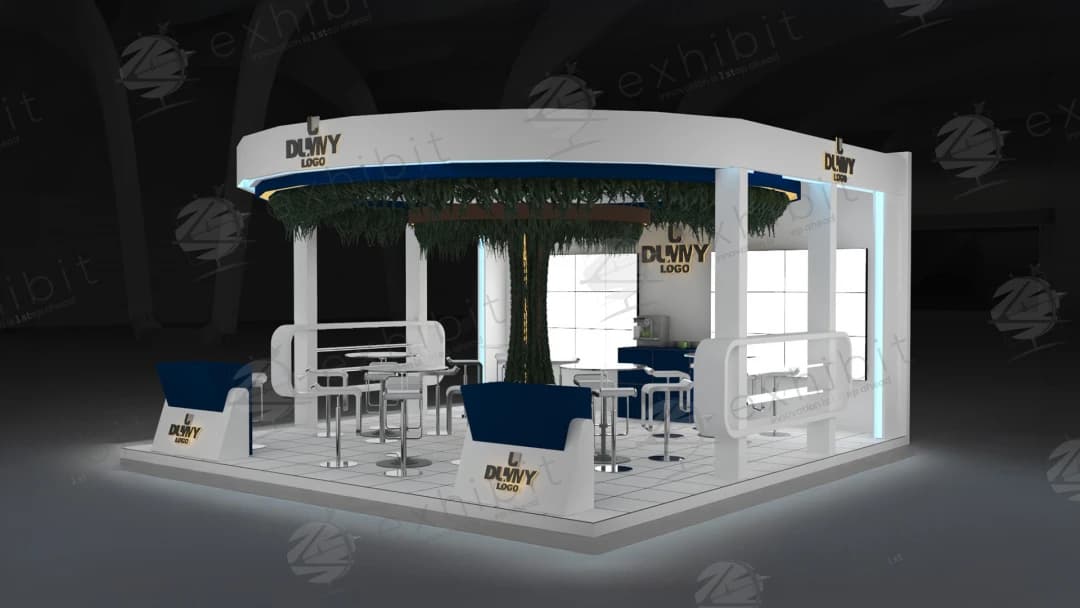 Pinnacle Lounge Curved Semi-Island 6x6 Booth