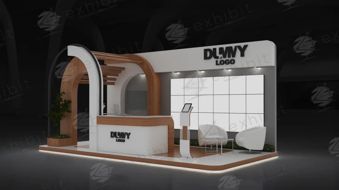Cedar Archway Curved Semi-Island 3x6 Booth