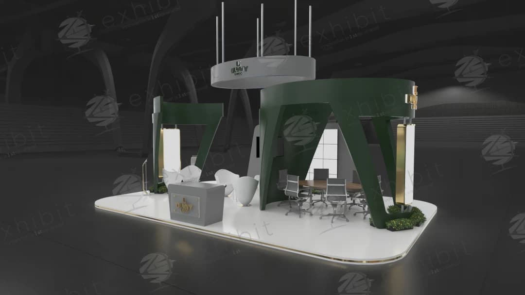 Jade Halo Curved Semi-Island 6x9 Booth