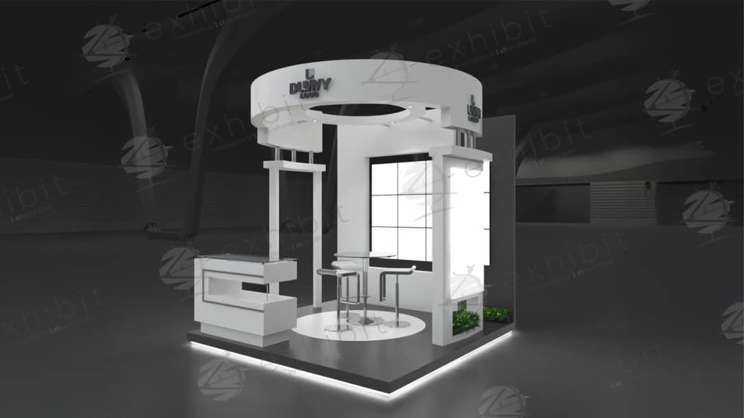 Ring Halo Curved Semi-Island 3x3 Booth