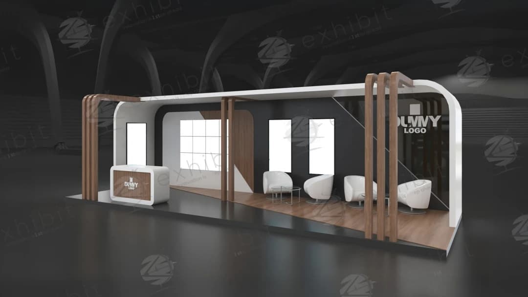 Helix Canopy Curved Semi-Island 3x9 Booth