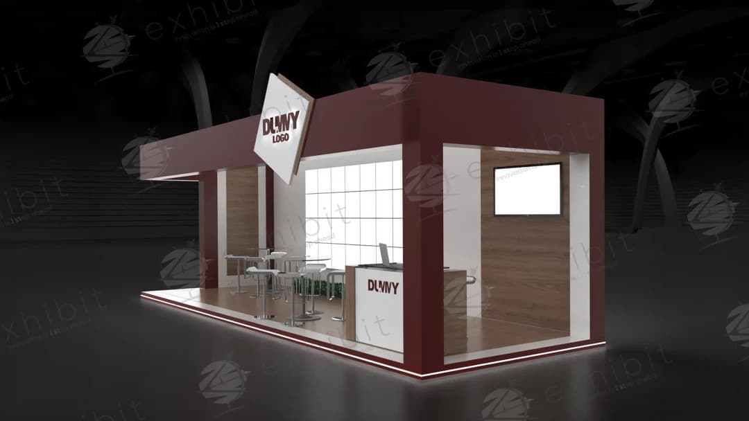 Planar Contour Straight Semi-Island 3x9 Booth