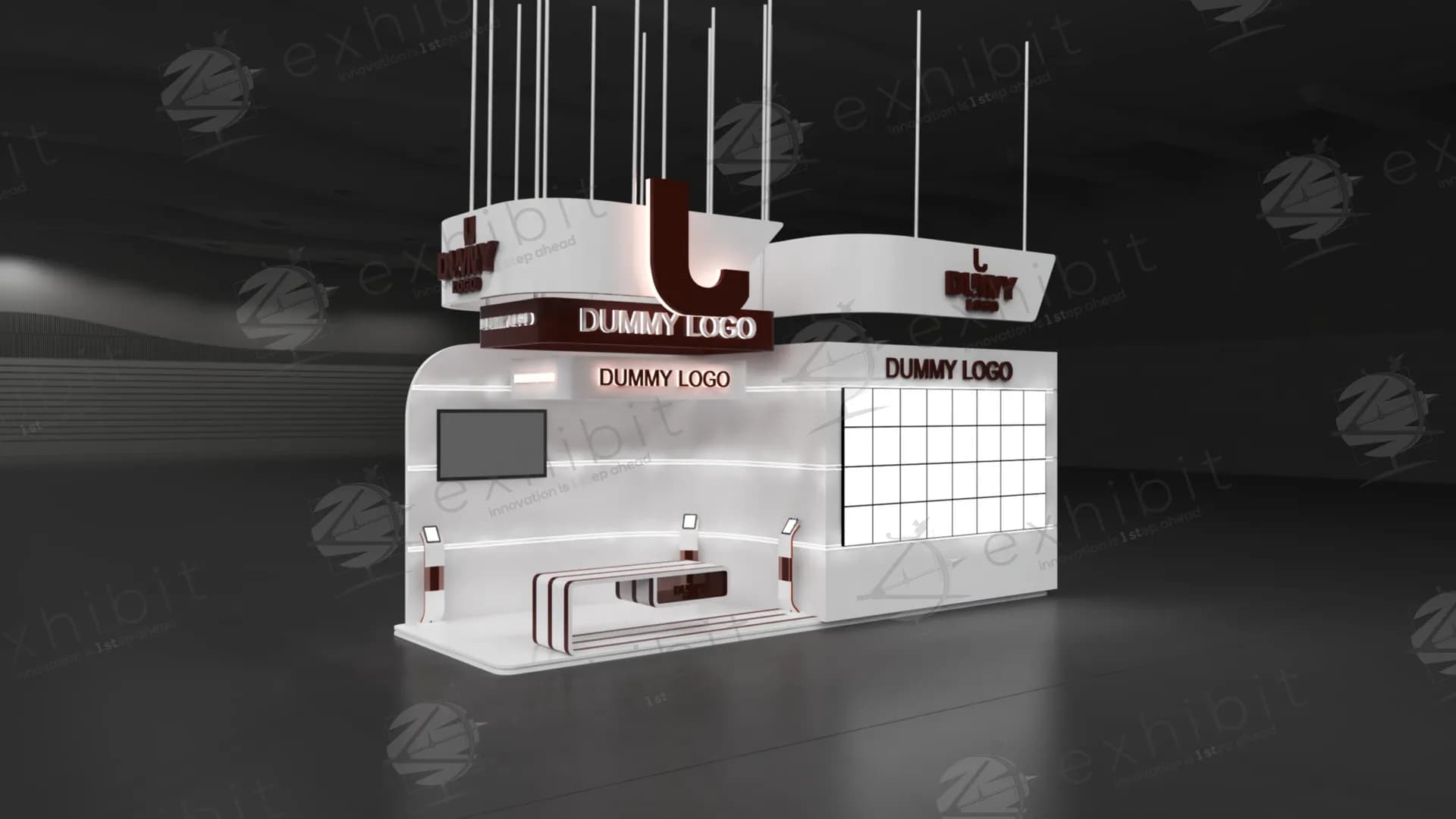 Hanged Cloud Straight Semi-island 3x9 Booth
