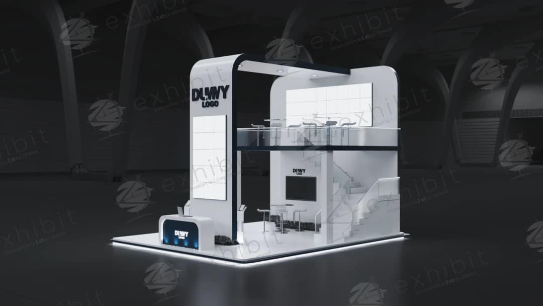 Ascent Skyline Straight Semi-Island Double Decker Booth