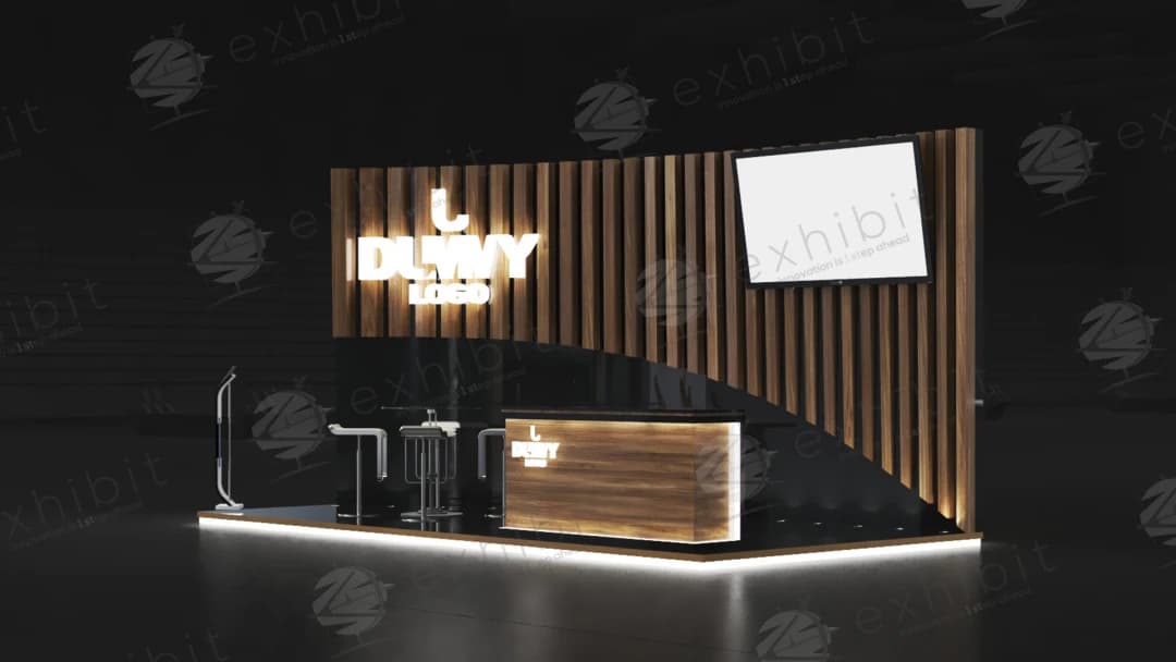 Timber Slanted Straight Semi-Island 3x6 Booth