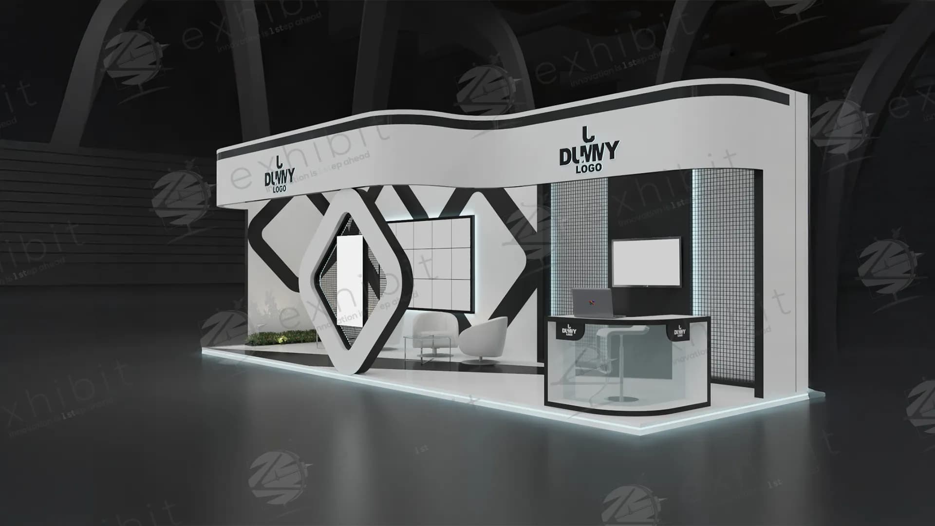 Facet Array Straight Semi-Island 3X9 Booth