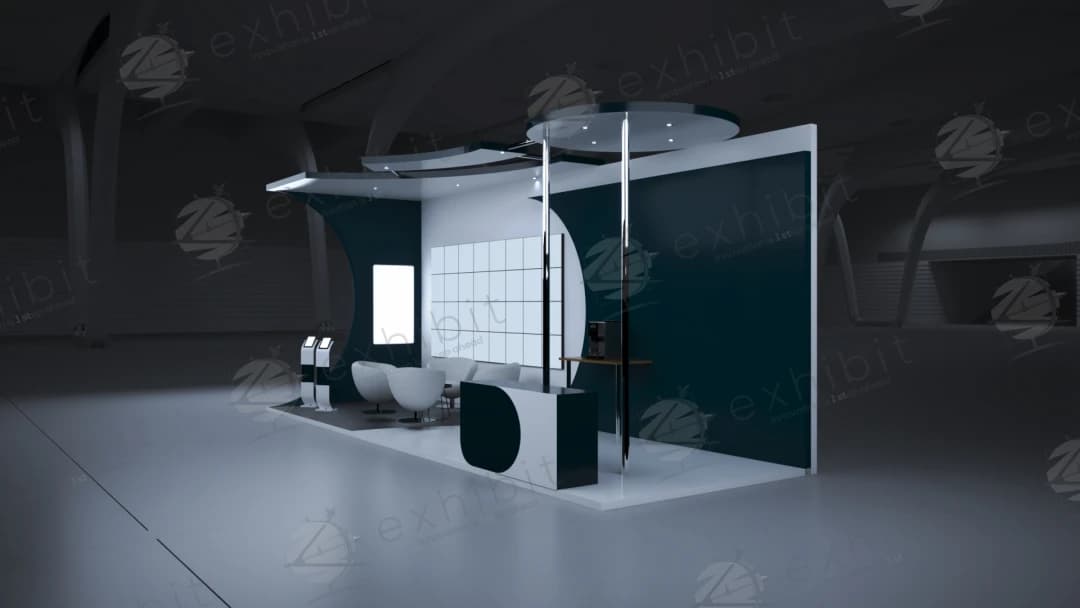 Cyber Disc Curved Semi-Island 3x9 Booth