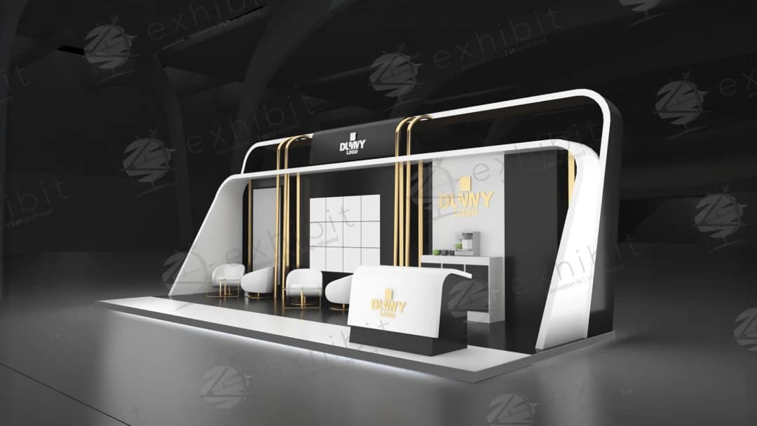 Aero Aureate Curved Semi-Island 3x9 Booth