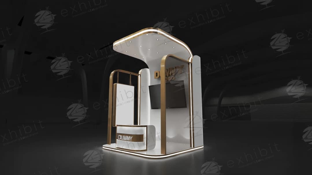 Gilded Halo Curved Semi-Island 3x3 Booth