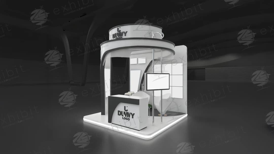 Vista Flow Curved Semi-Island 3x3 Booth