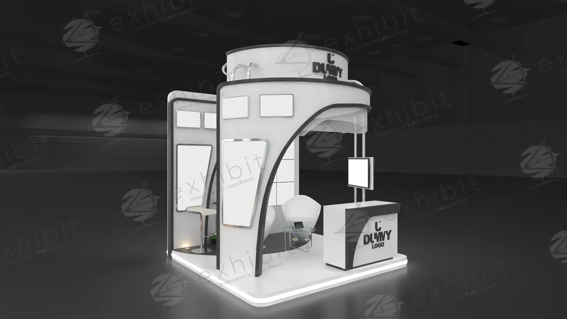 Vista Flow Curved Semi-Island 3X3 Booth