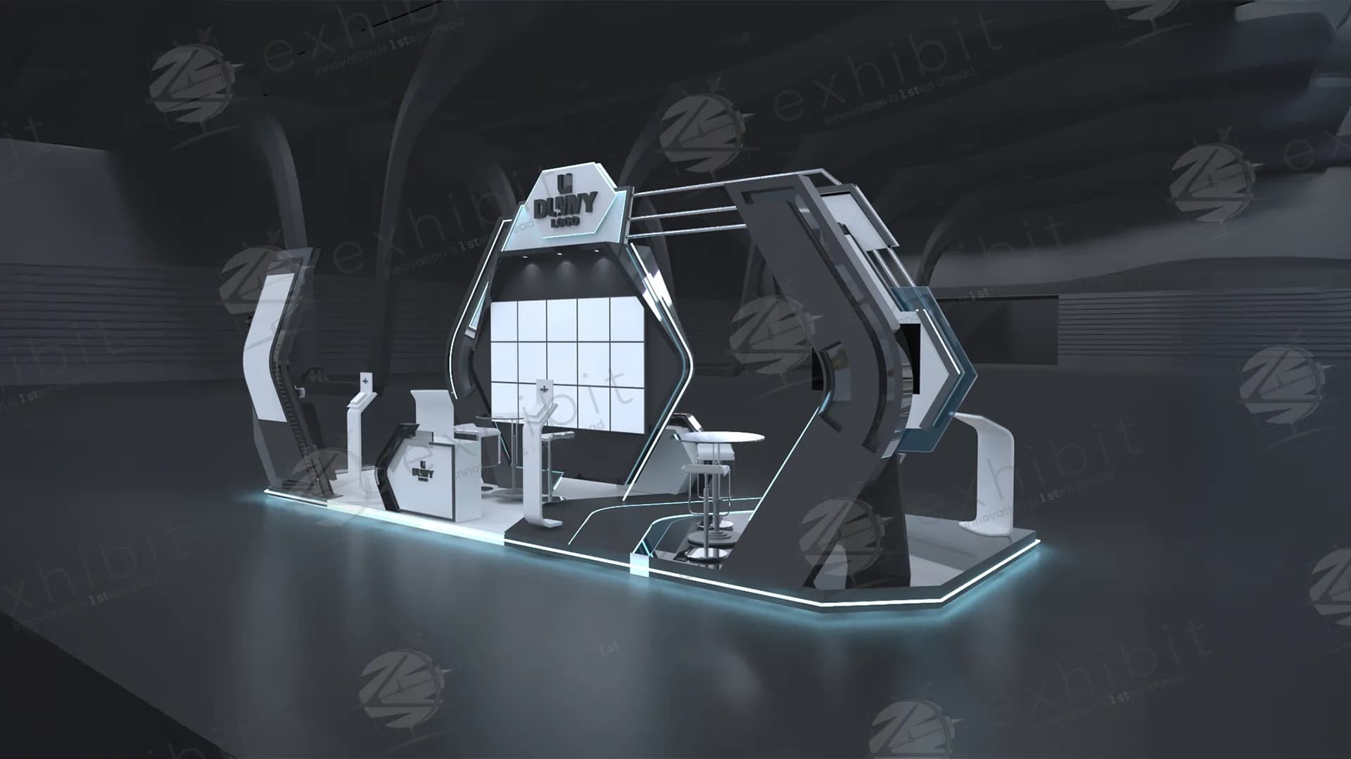 Cyber Hex Straight Semi-Island 3x9 Booth