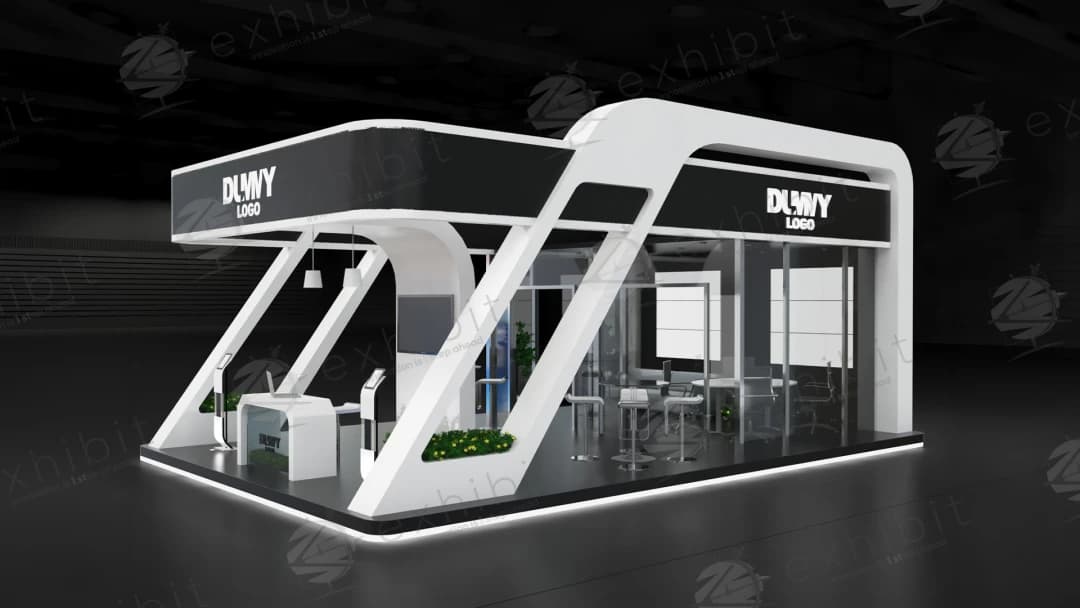 Monochrome Edge Curved Semi-Island 6x9 Booth