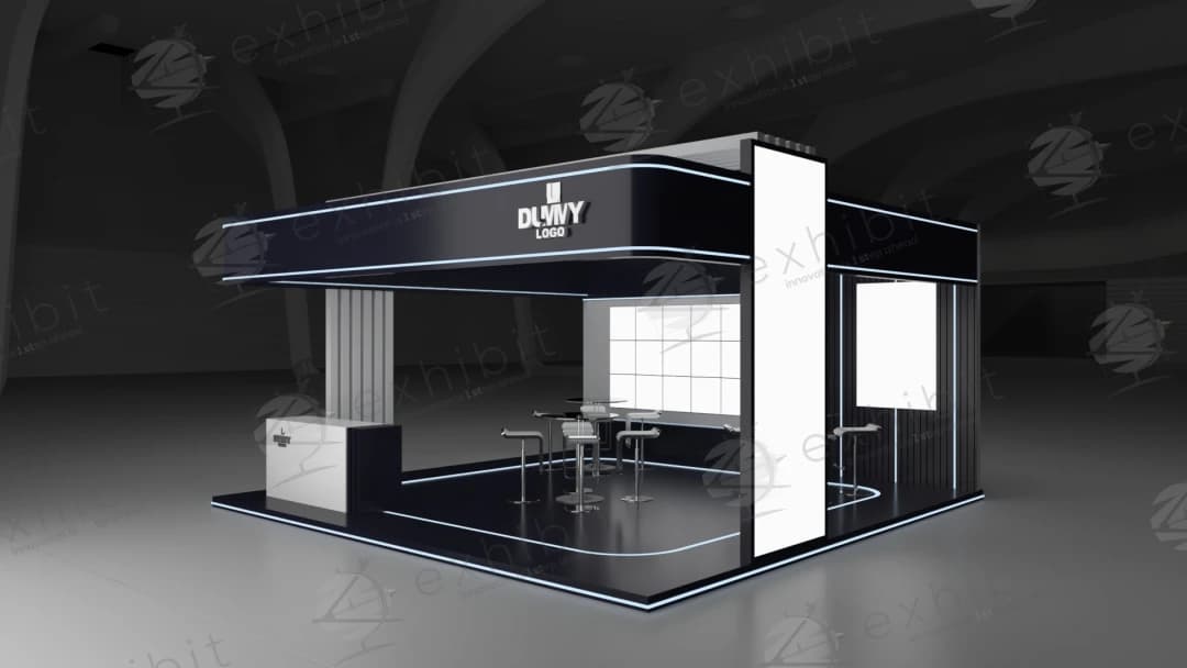 Corporate Corner Straight Semi-Island 6x6 Booth