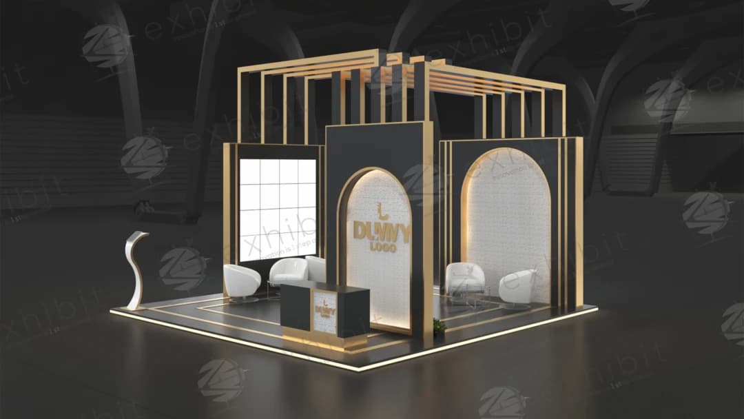 Gilded Noir Straight Island 6x6 Booth