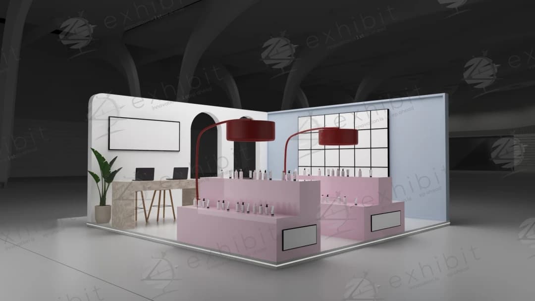Marble Bottega Straight Semi-Island 6x6 Booth