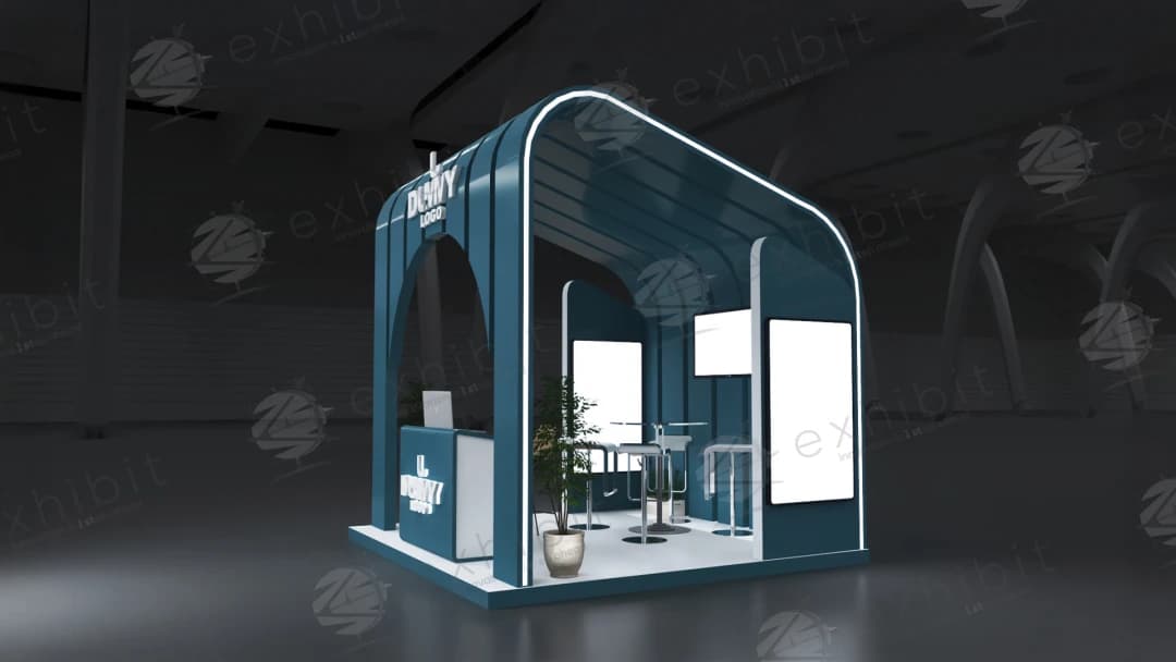 Meridian Pavilion Curved Semi-Island 3x3 Booth