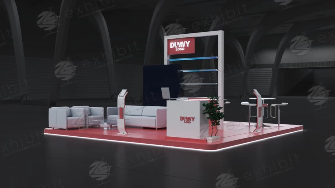 Blush Matrix Straight Island 6x6 Booth