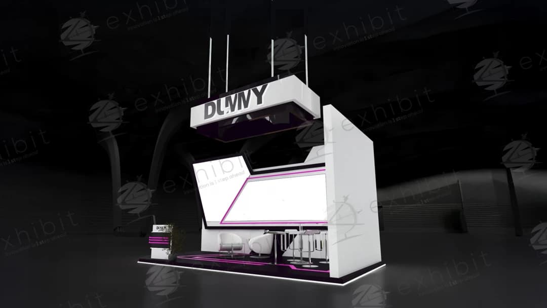 Violet Pulse Straight Semi-Island 3x6 Booth