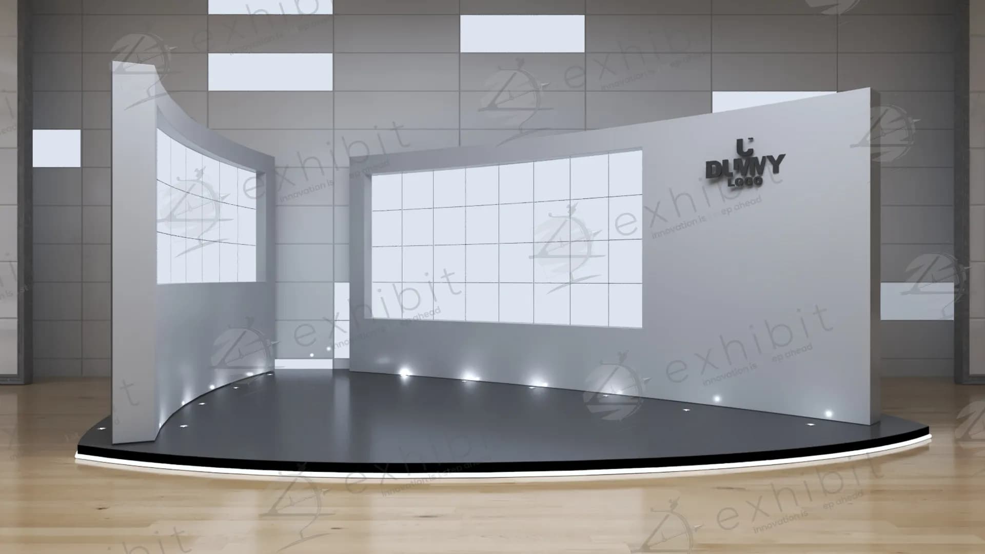 Curved Multi-Screen Exhibit Stand