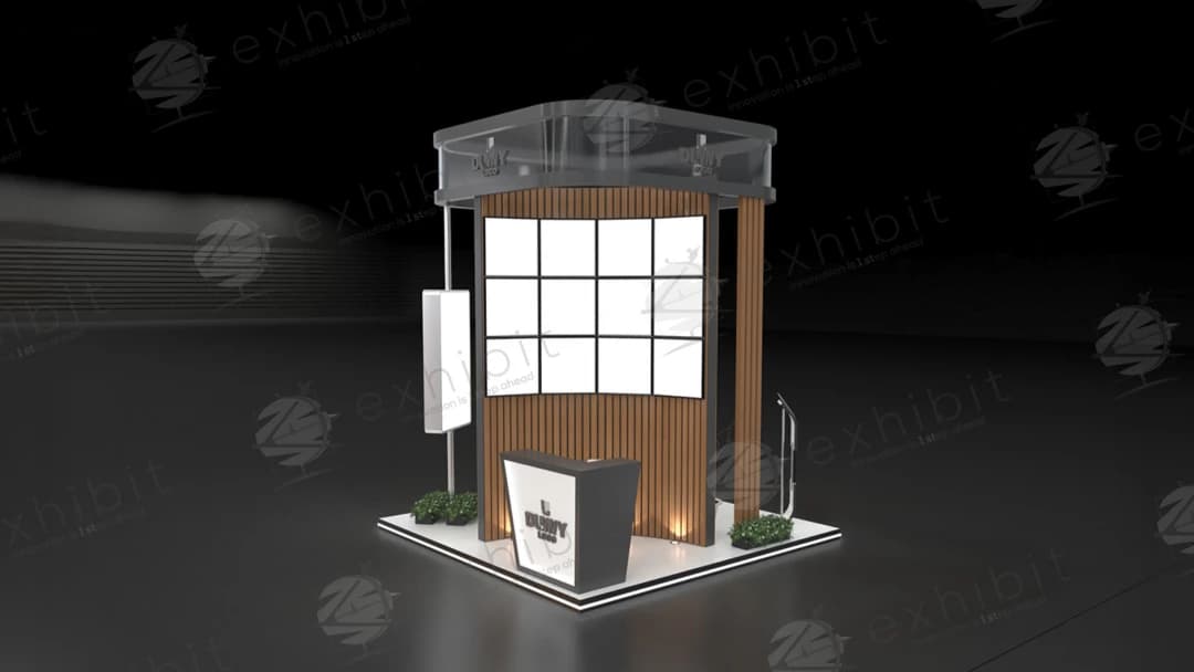Oak Horizon Straight Semi-Island 3x3 Booth