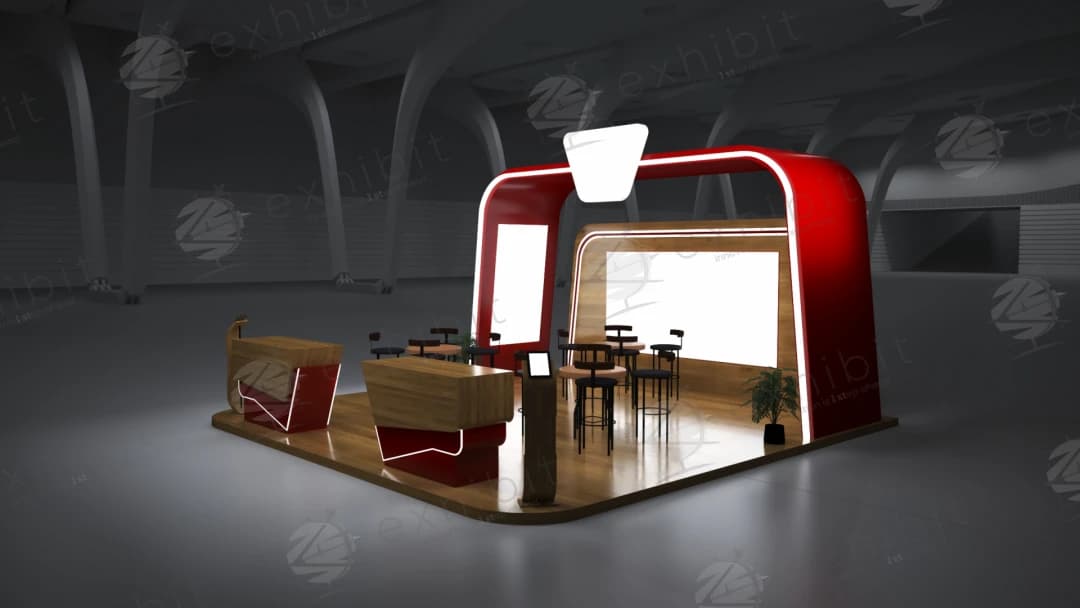 Scarlet Portal Straight Semi-Island 6x6 Booth