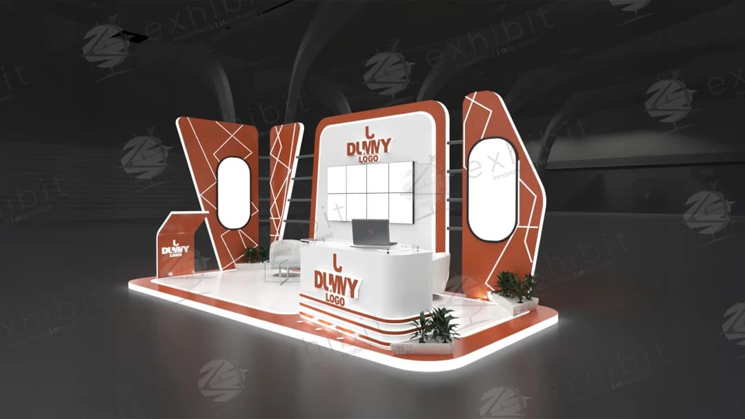 Horizon Grid Curved Semi-Island 3x6 Booth