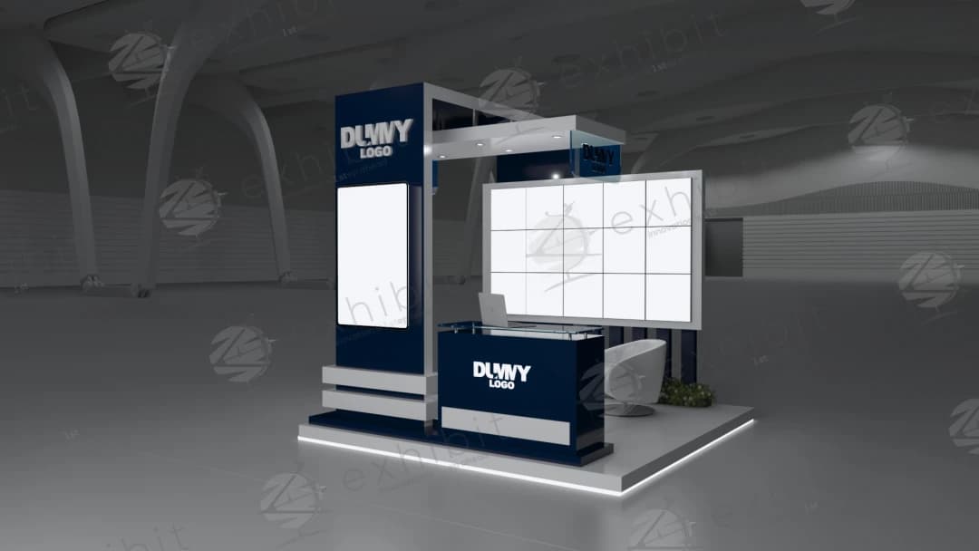 Admiral Pillar Straight Semi-Island 3x3 Booth
