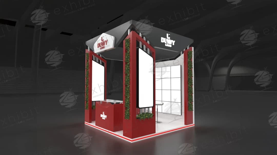 Crimson Ivy Straight Semi-Island 3x3 Booth