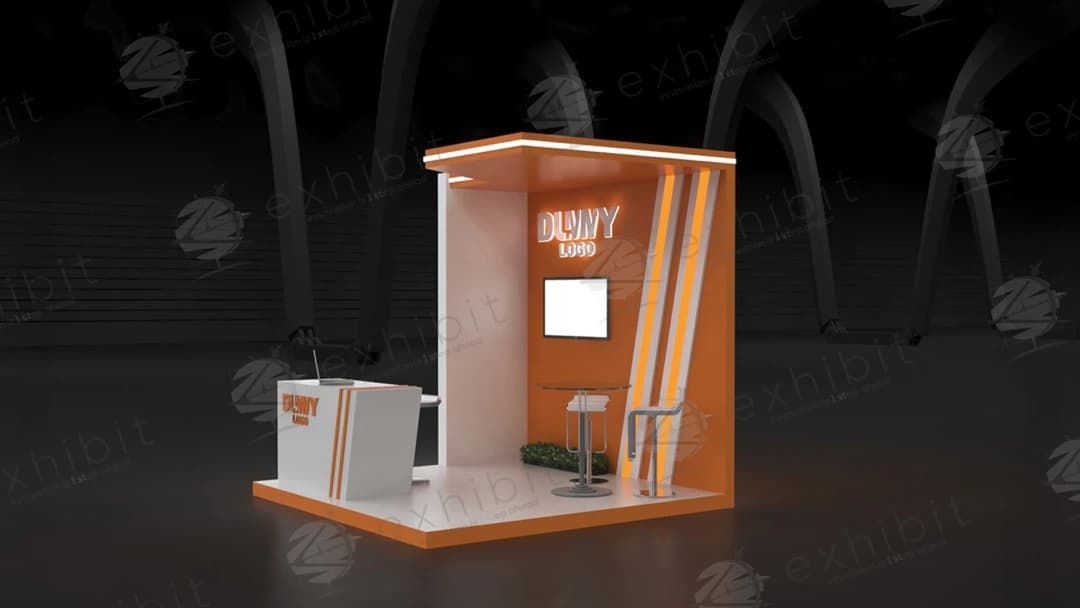 Amber Gantry Straight Semi-Island 3x3 Booth