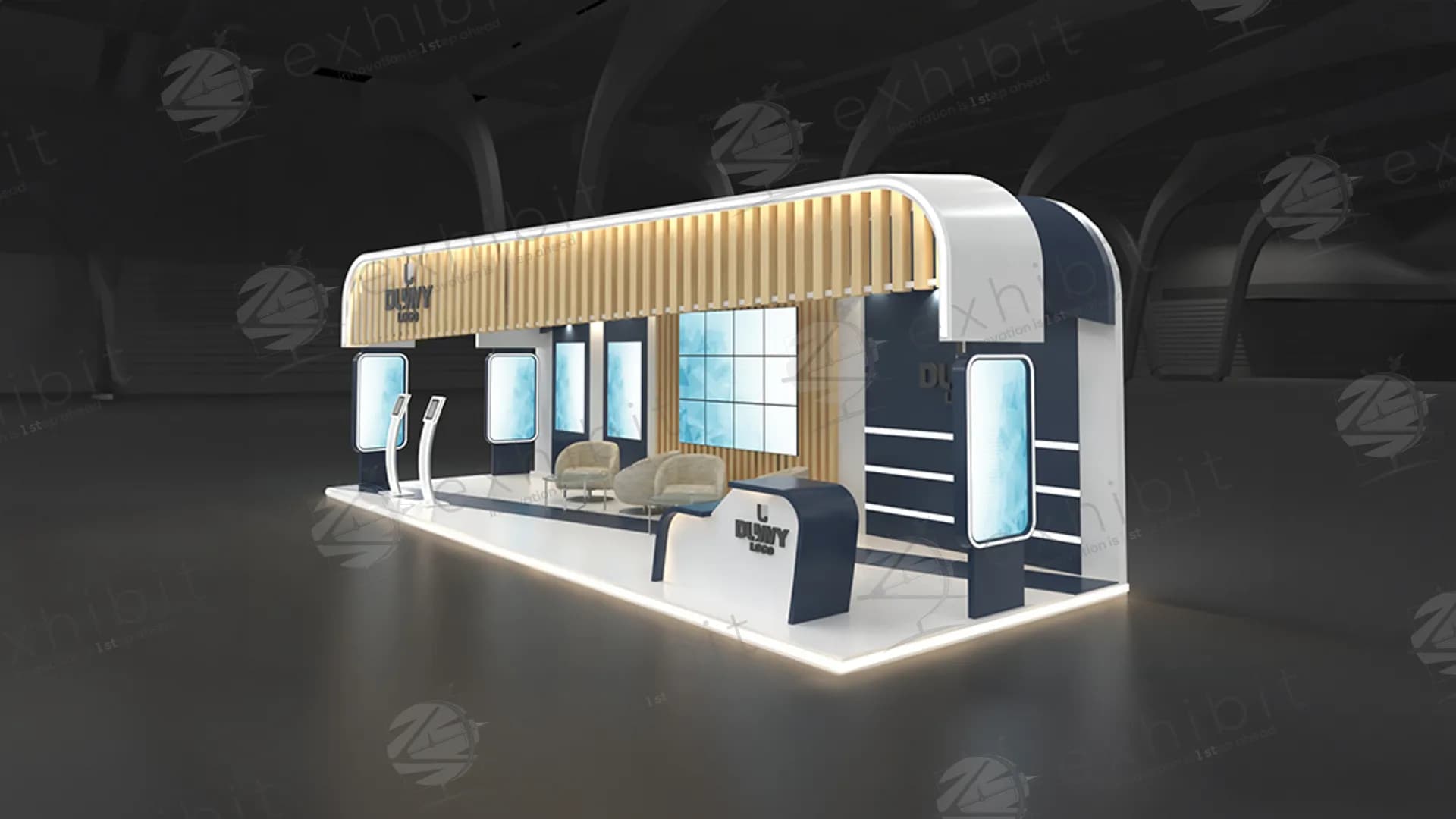 Regged Tempo Curved Island 3x9 Booth