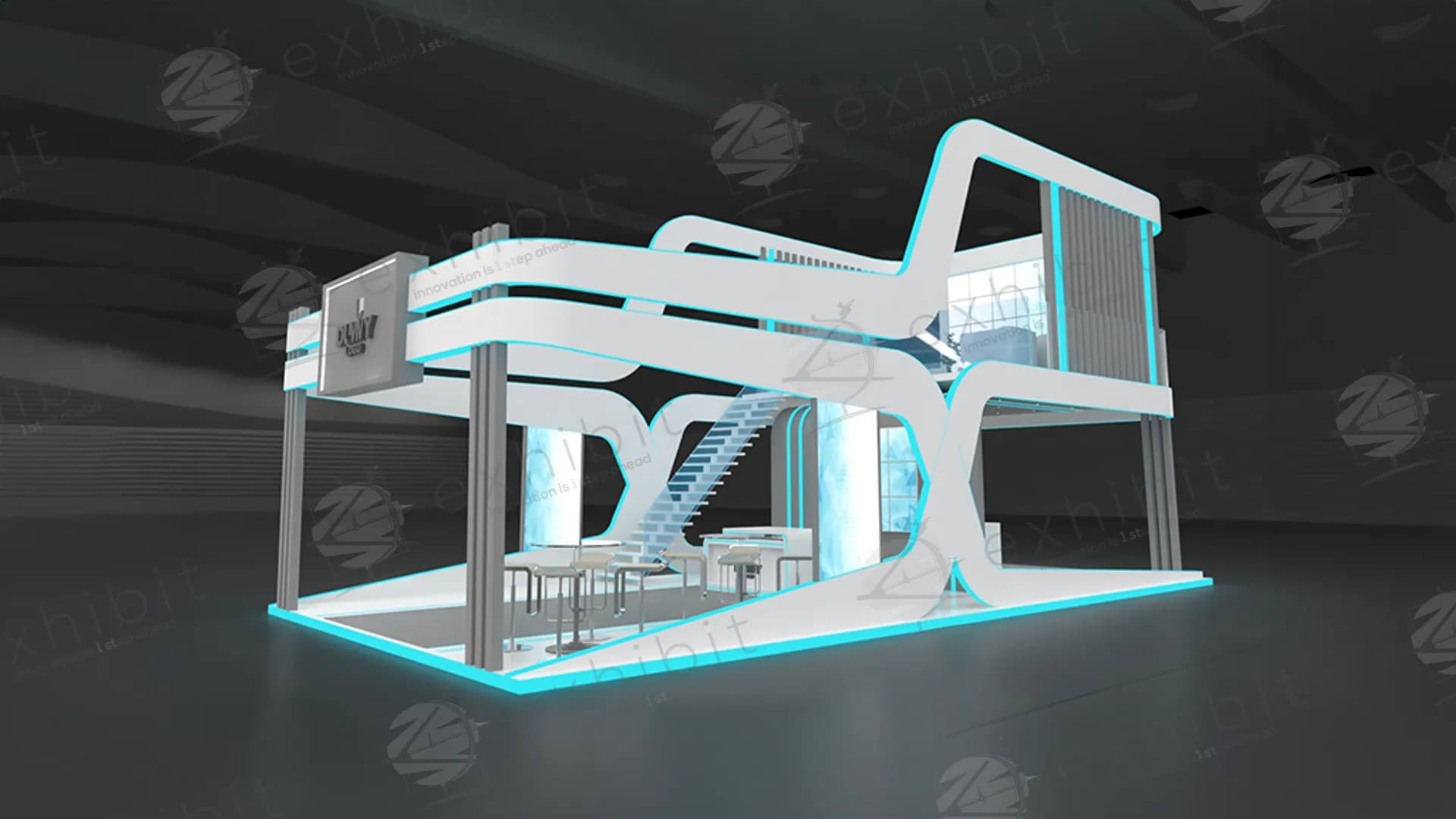 Vault Edge Straight Double Decker Booth