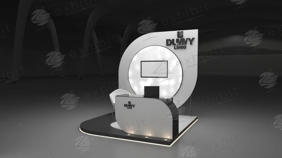 Lunar Wave Curved Semi-Island 3x3 Booth