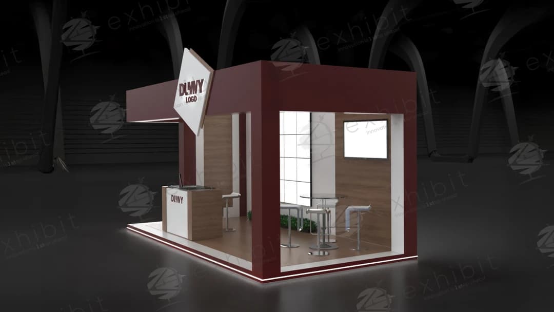 Crimson Port Straight Semi-Island 3x6 Booth