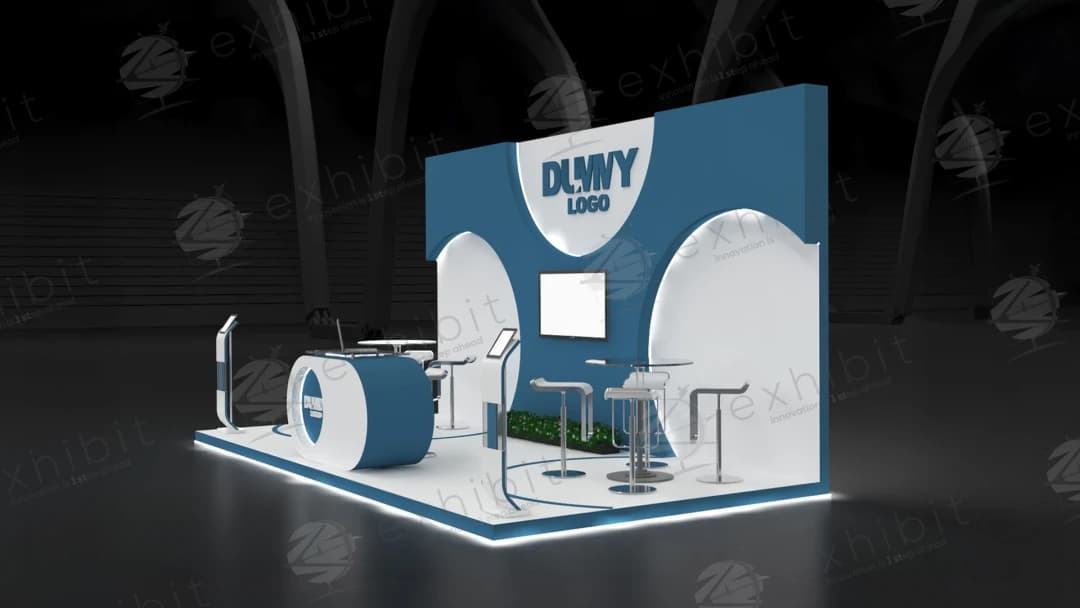 Vista Wave Curved Semi-Island 3x6 Booth