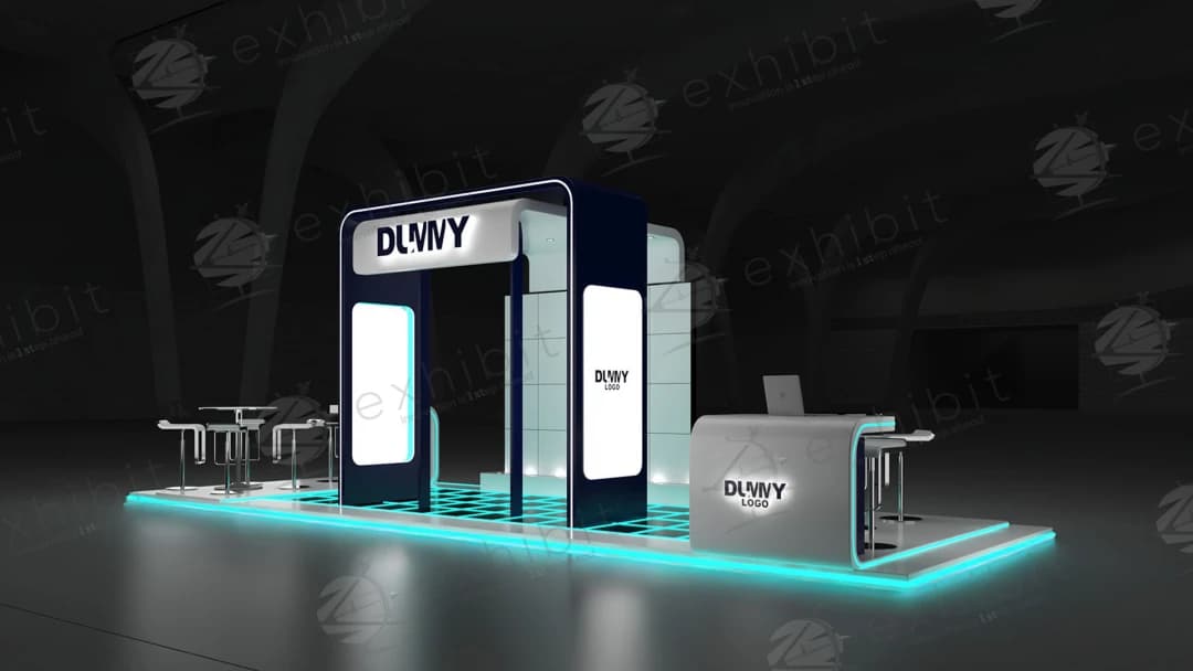 Accentuated Portal Curved Island 3x9 Booth
