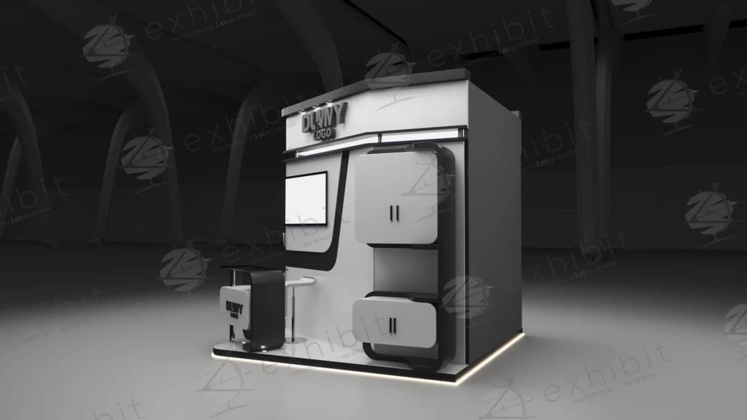 Titan Block Curved Semi-Island 3x3 Booth