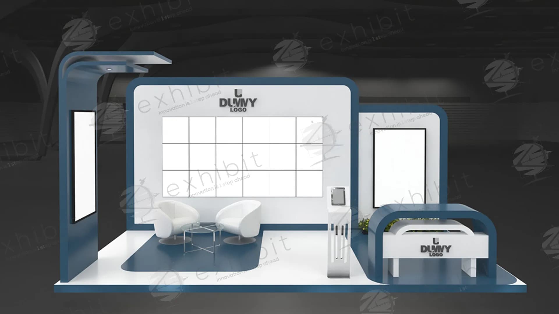 Multi-Layered Straight Semi-Island 3x6 Booth