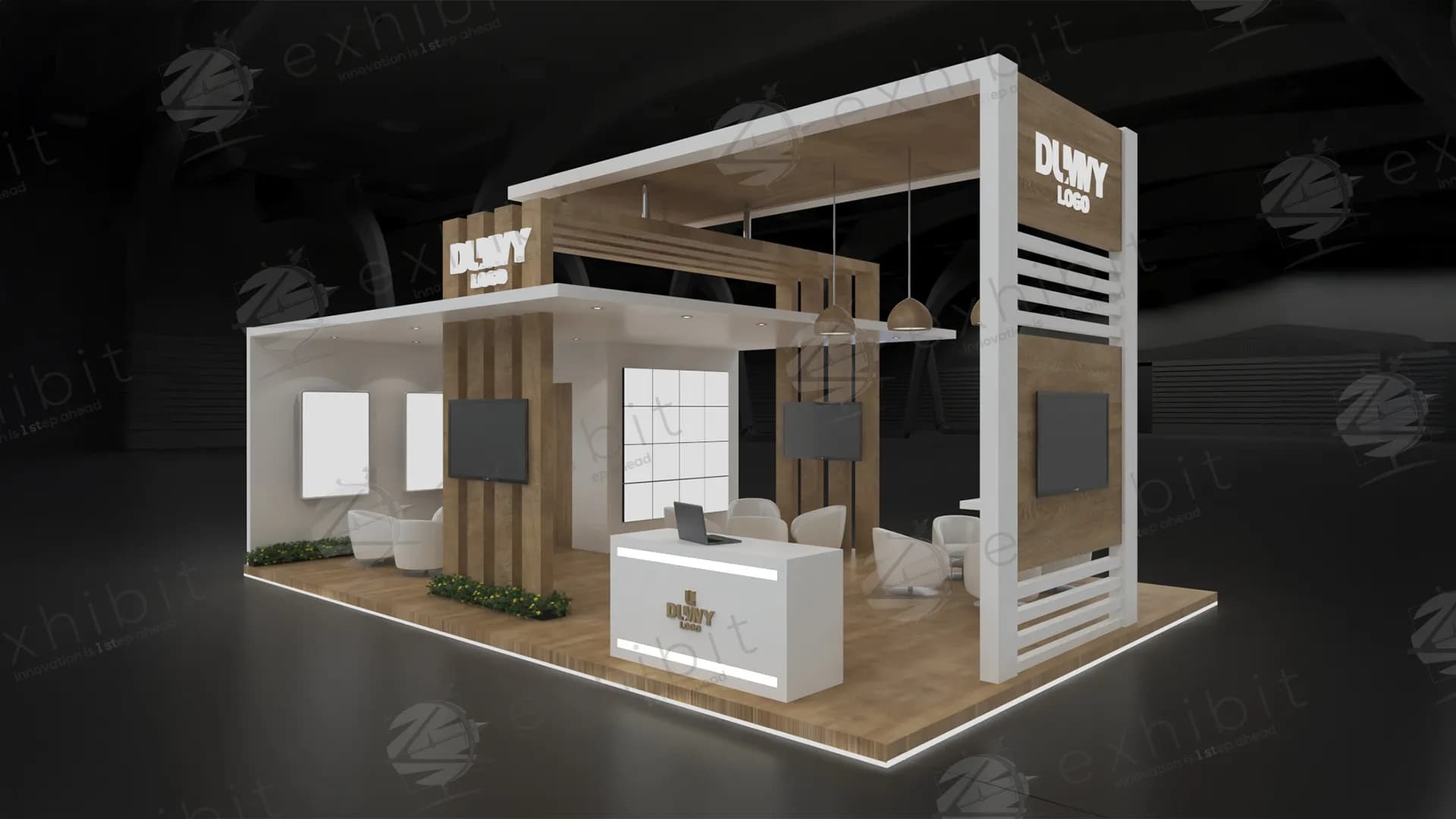 Multimedia Straight Semi-Island 6x9 Booth