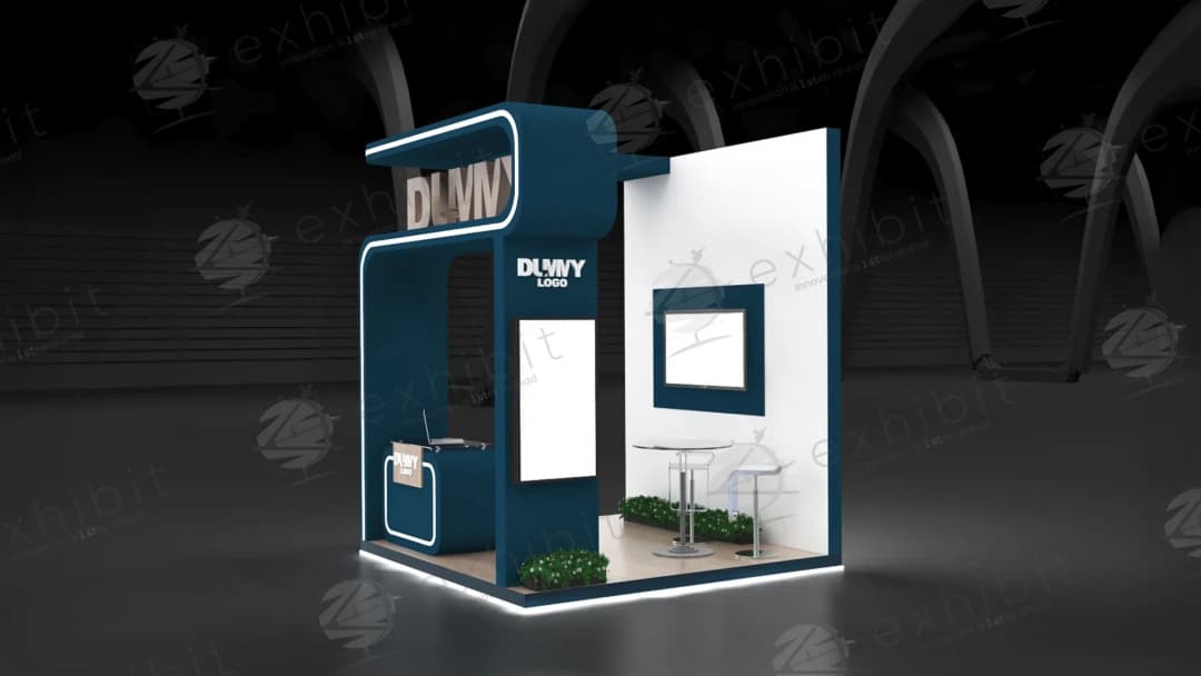 Teal Loop Curved Semi-Island 3x3 Booth