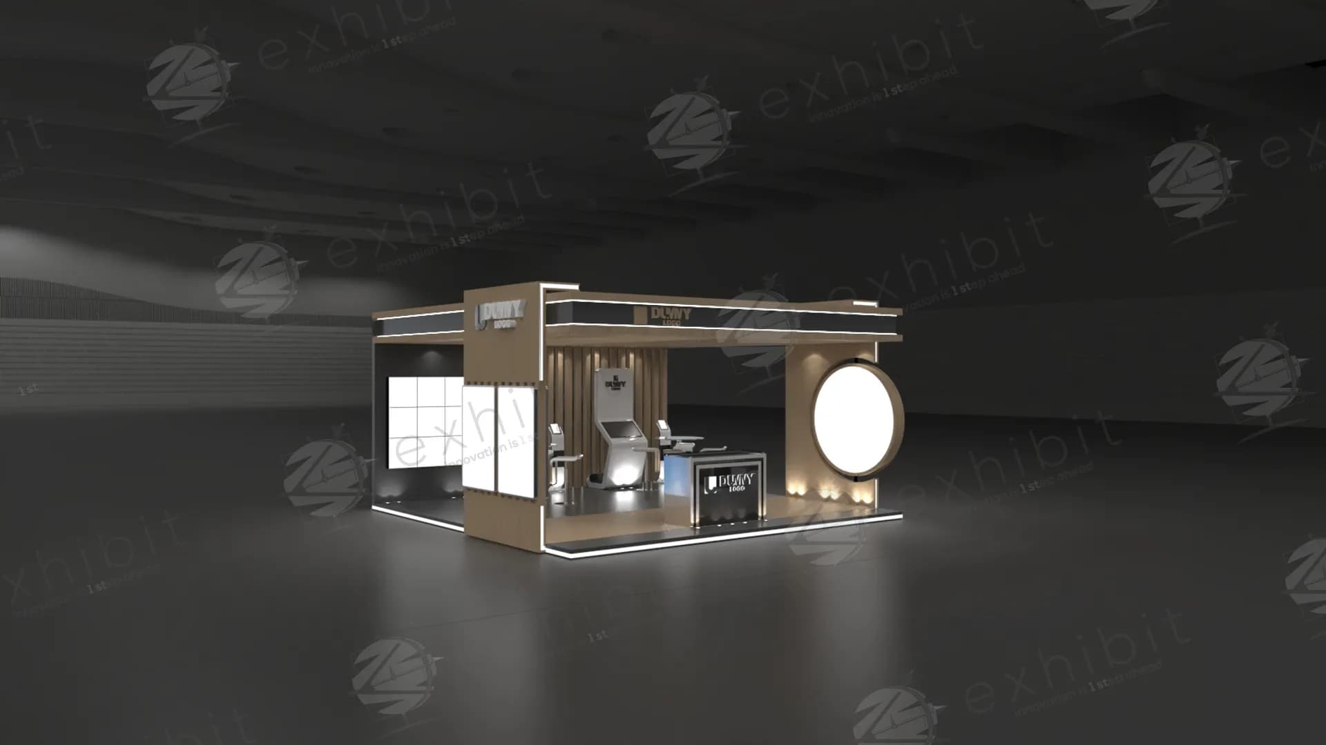 Gold Sphere Straight Island 6x6 Booth