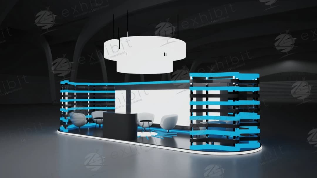Royal Grid Curved Semi-Island 3x9 Booth