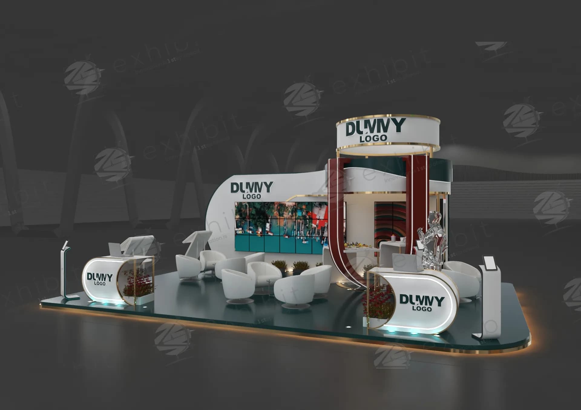 Streamline Curve Curved Semi-Island 6X9 Booth