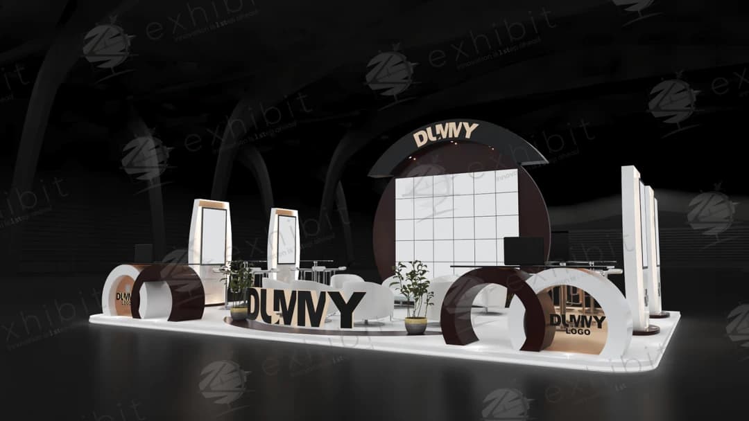 Mahogany Arch Curved Island 6x9 Booth