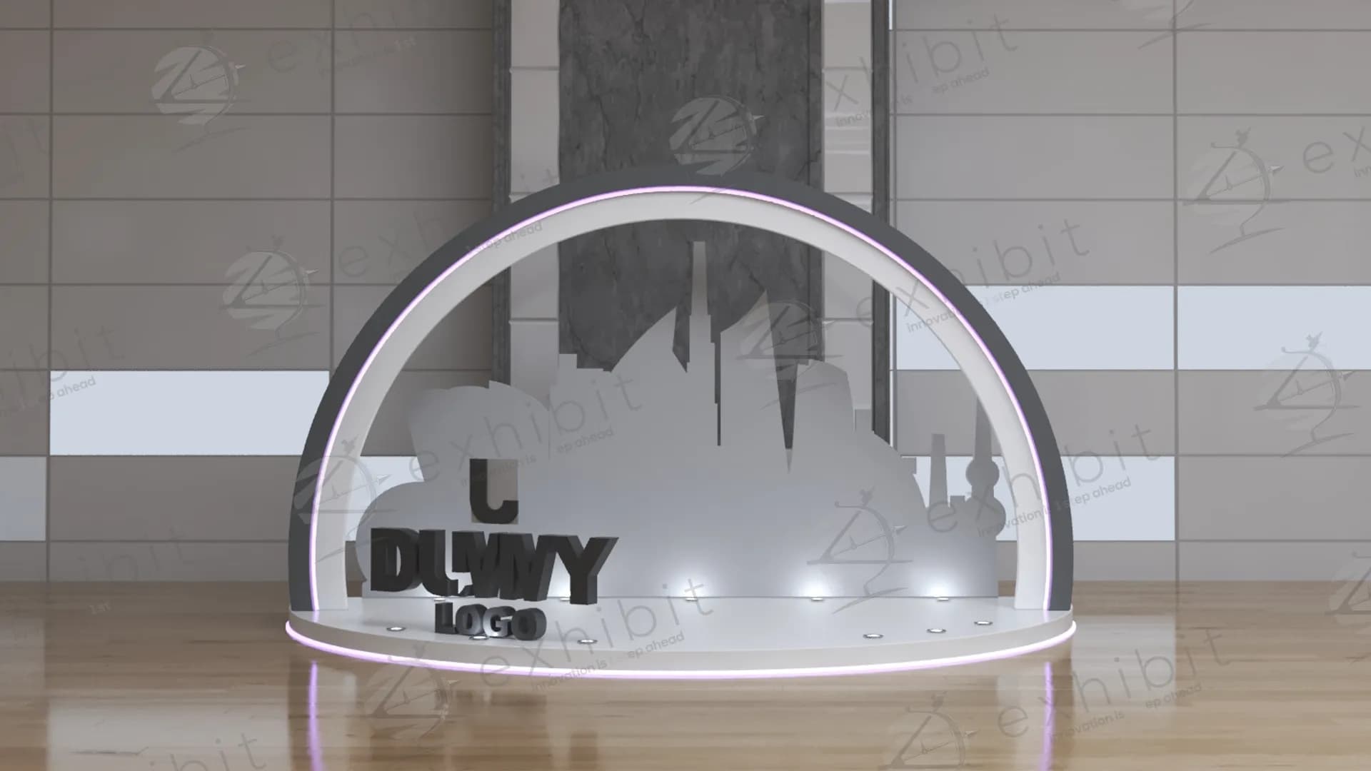 Illuminated Arch Skyline Curved Photobooth