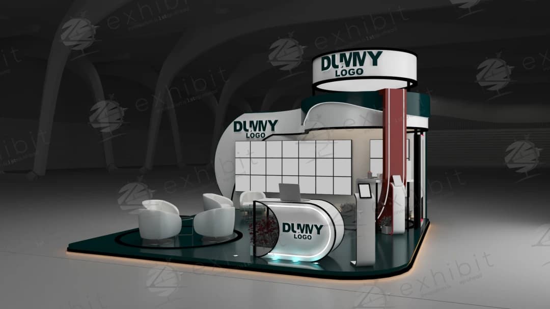 Helix Flow Curved Semi-Island 6x6 Booth