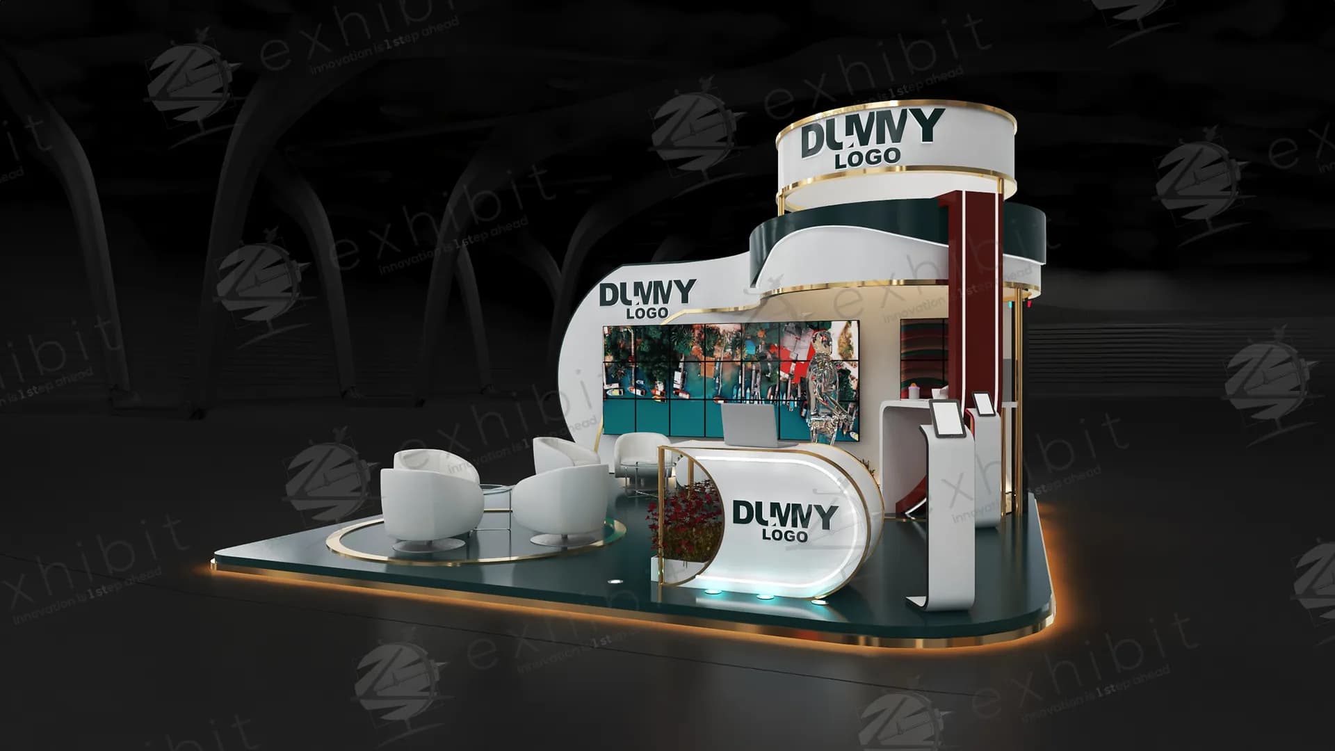 Helix Flow Curved Island 6X6 Booth