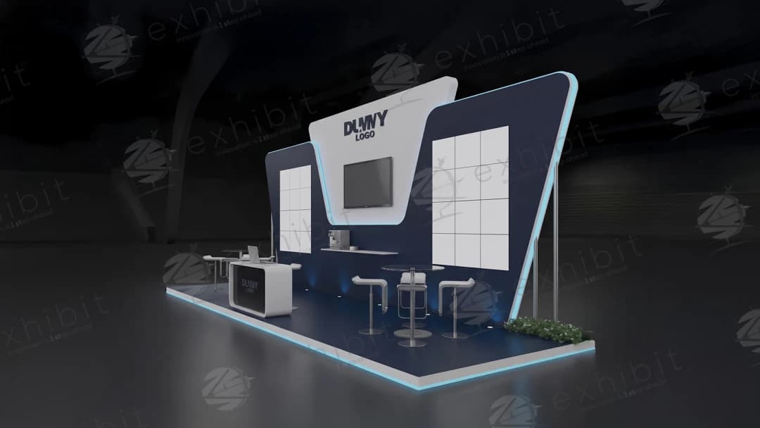 Azure Orbit Straight Semi-Island 3x9 Booth