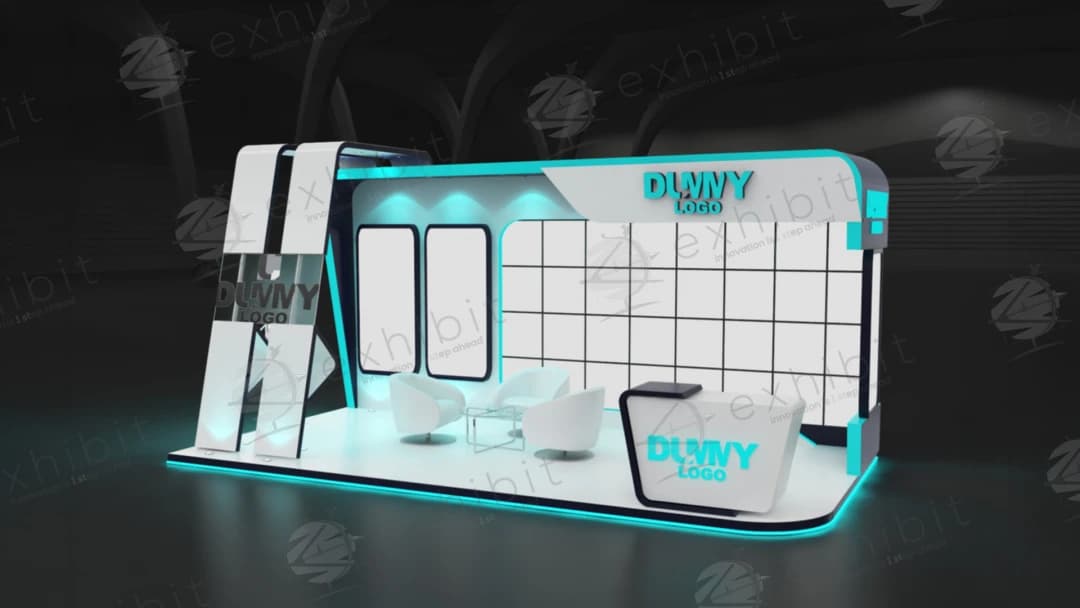 Vivid Flux Curved Semi-Island 3X6 Booth