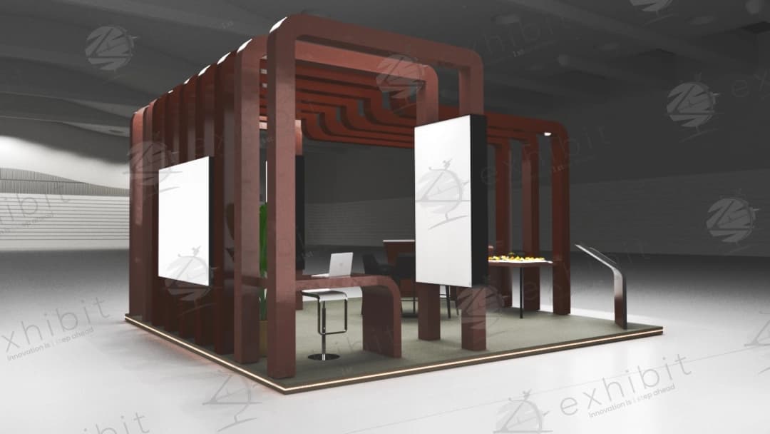 Artistic Curved Semi-Island 6x6 Booth